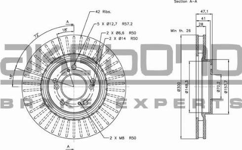 Akebono BN-1192E - Тормозной диск autospares.lv