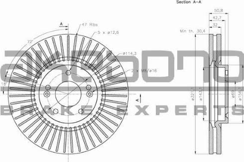 Akebono BN-1149E - Тормозной диск autospares.lv