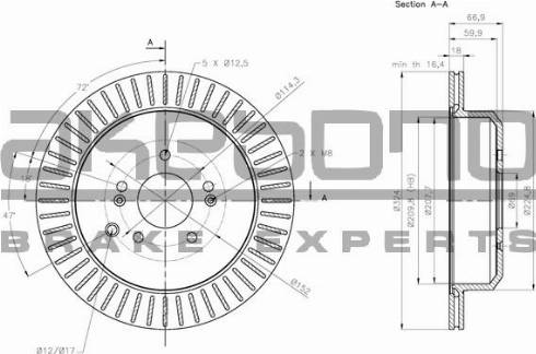 Akebono BN-1150E - Тормозной диск autospares.lv