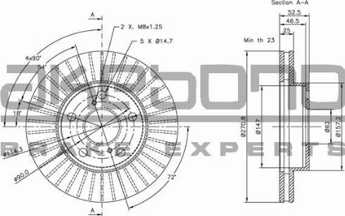 Akebono BN-1165 - Тормозной диск autospares.lv