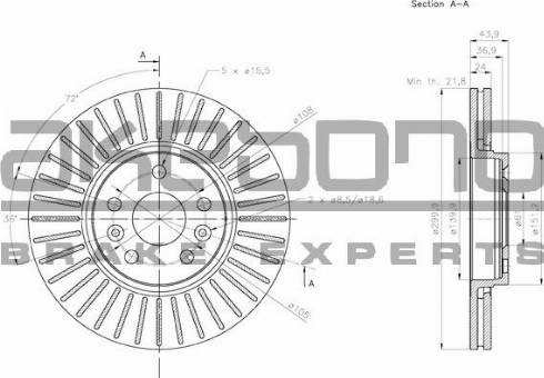 Akebono BN-1160E - Тормозной диск autospares.lv