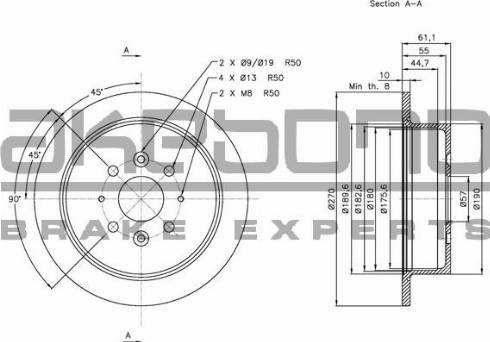 Akebono BN-1103E - Тормозной диск autospares.lv