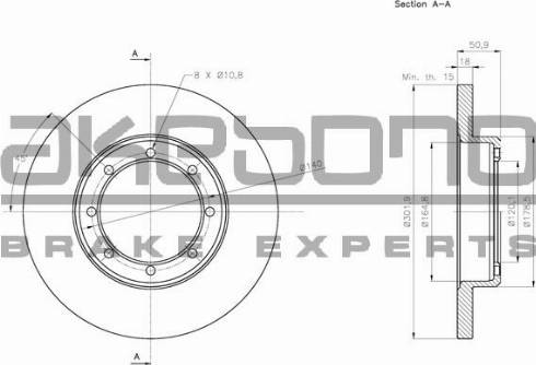 Akebono BN-1138E - Тормозной диск autospares.lv