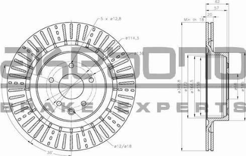 Akebono BN-1123E - Тормозной диск autospares.lv