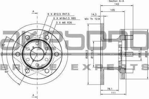 Akebono BN-1359 - Тормозной диск autospares.lv