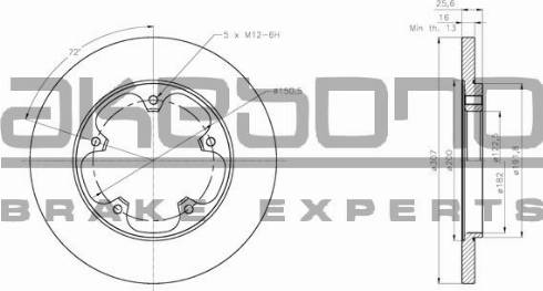 Akebono BN-1355E - Тормозной диск autospares.lv