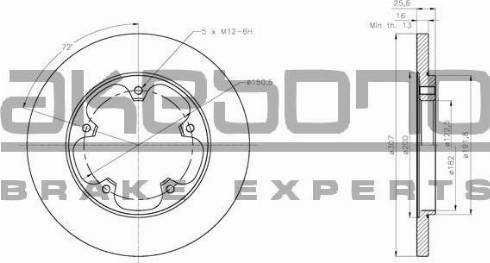 Akebono BN-1355 - Тормозной диск autospares.lv