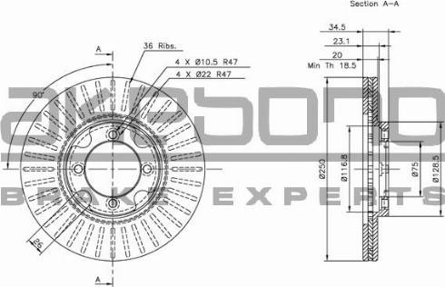 Akebono BN-1310 - Тормозной диск autospares.lv