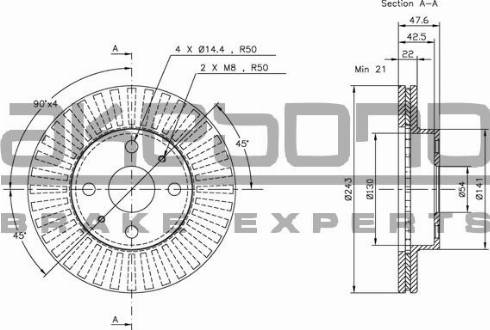 Akebono BN-1330E - Тормозной диск autospares.lv