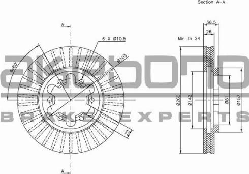 Akebono BN-1325E - Тормозной диск autospares.lv