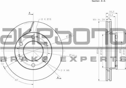 Akebono BN-1294E - Тормозной диск autospares.lv