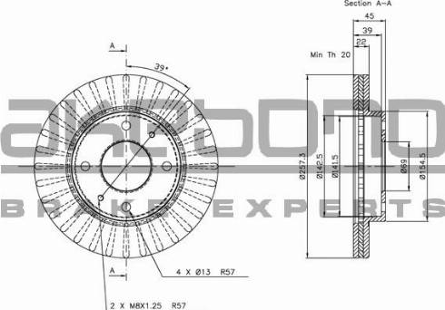 Akebono BN-1291E - Тормозной диск autospares.lv