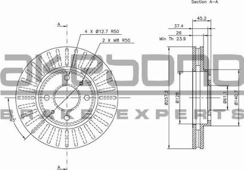 Akebono BN-1292E - Тормозной диск autospares.lv