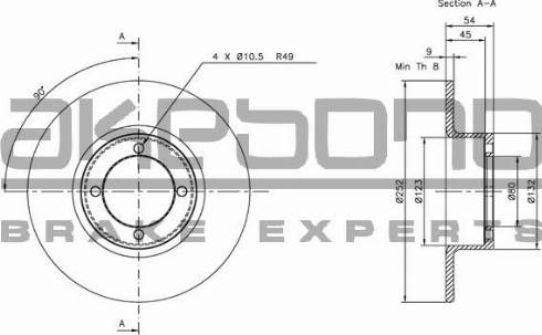 Akebono BN-1243E - Тормозной диск autospares.lv