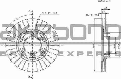 Akebono BN-1242E - Тормозной диск autospares.lv