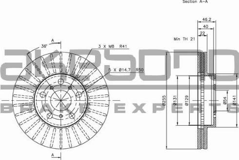 Akebono BN-1256E - Тормозной диск autospares.lv