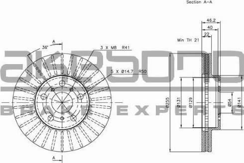 Akebono BN-1256 - Тормозной диск autospares.lv