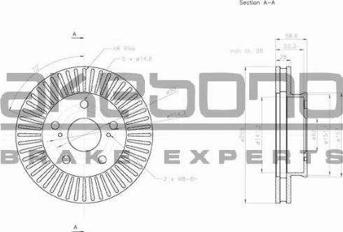 Akebono BN-1251E - Тормозной диск autospares.lv