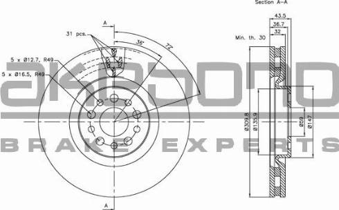 Akebono BN-1264E - Тормозной диск autospares.lv