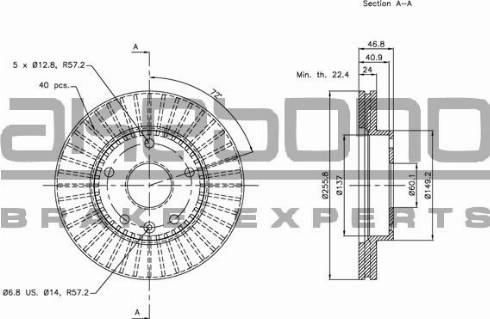 Akebono BN-1266E - Тормозной диск autospares.lv