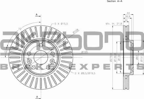 Akebono BN-1200E - Тормозной диск autospares.lv