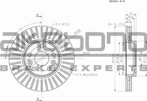 Akebono BN-1200 - Тормозной диск autospares.lv