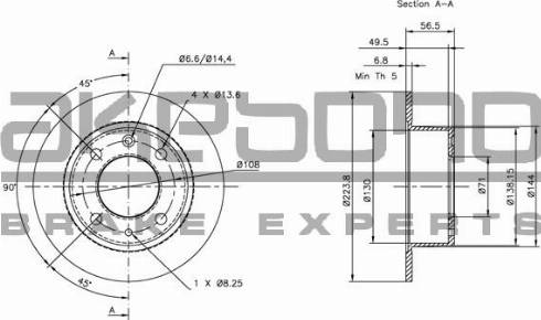 Akebono BN-1201E - Тормозной диск autospares.lv