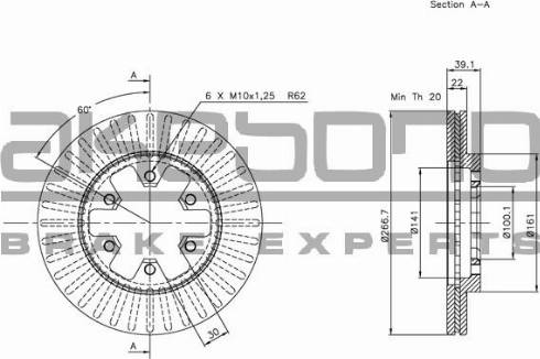 Akebono BN-1202E - Тормозной диск autospares.lv