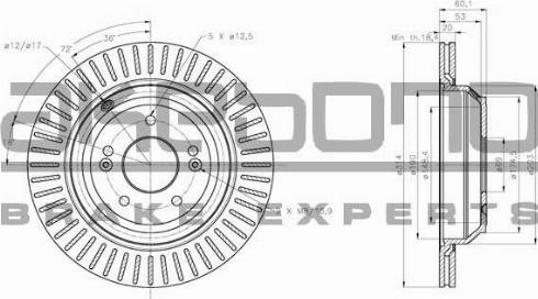 Akebono BN-1215 - Тормозной диск autospares.lv