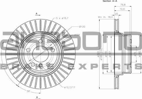 Akebono BN-1210 - Тормозной диск autospares.lv