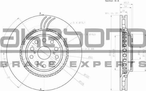 Akebono BN-1285 - Тормозной диск autospares.lv