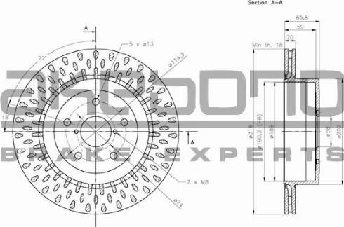 Akebono BN-1288E - Тормозной диск autospares.lv