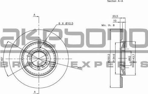 Akebono BN-1283 - Тормозной диск autospares.lv