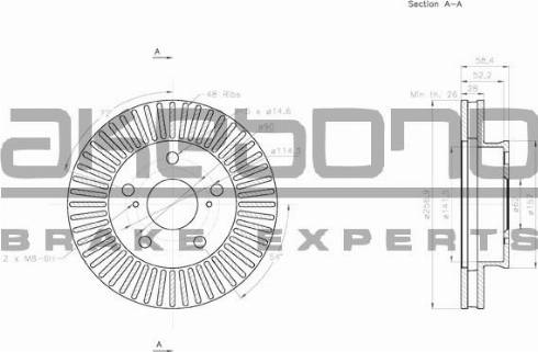 Akebono BN-1282E - Тормозной диск autospares.lv