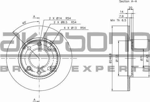 Akebono BN-1226E - Тормозной диск autospares.lv