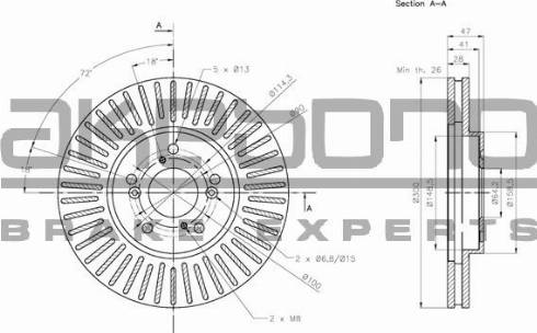 Akebono BN-1220E - Тормозной диск autospares.lv