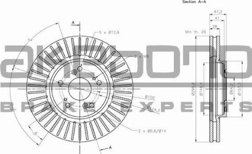 Akebono BN-1221 - Тормозной диск autospares.lv