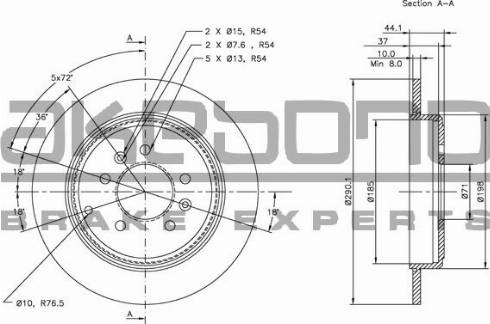 Akebono BN-1271E - Тормозной диск autospares.lv