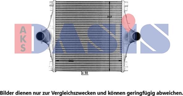 AKS Dasis 407070X - Интеркулер, теплообменник турбины autospares.lv