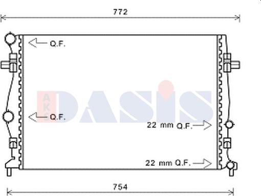 AKS Dasis 480092N - Радиатор, охлаждение двигателя autospares.lv