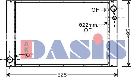 AKS Dasis 480055N - Радиатор, охлаждение двигателя autospares.lv