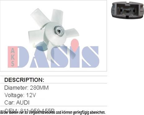 AKS Dasis 488020N - Вентилятор, охлаждение двигателя autospares.lv