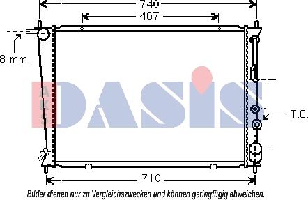 AKS Dasis 560008N - Радиатор, охлаждение двигателя autospares.lv