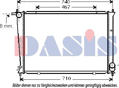 AKS Dasis 560038N - Радиатор, охлаждение двигателя autospares.lv