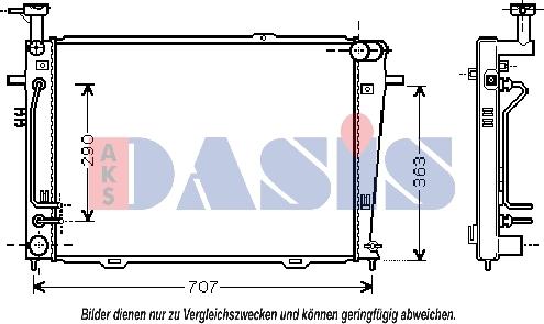 AKS Dasis 510043N - Радиатор, охлаждение двигателя autospares.lv