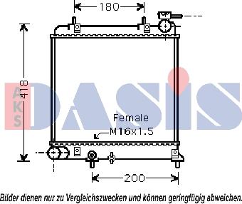 AKS Dasis 510042N - Радиатор, охлаждение двигателя autospares.lv