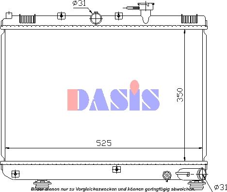 AKS Dasis 510001N - Радиатор, охлаждение двигателя autospares.lv