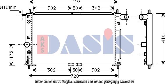 AKS Dasis 510011N - Радиатор, охлаждение двигателя autospares.lv