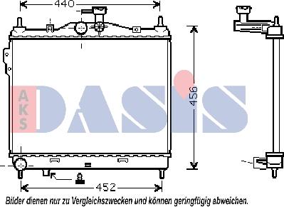 AKS Dasis 510028N - Радиатор, охлаждение двигателя autospares.lv