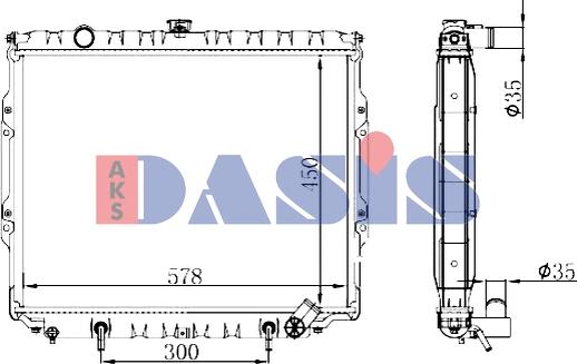 AKS Dasis 510196N - Радиатор, охлаждение двигателя autospares.lv